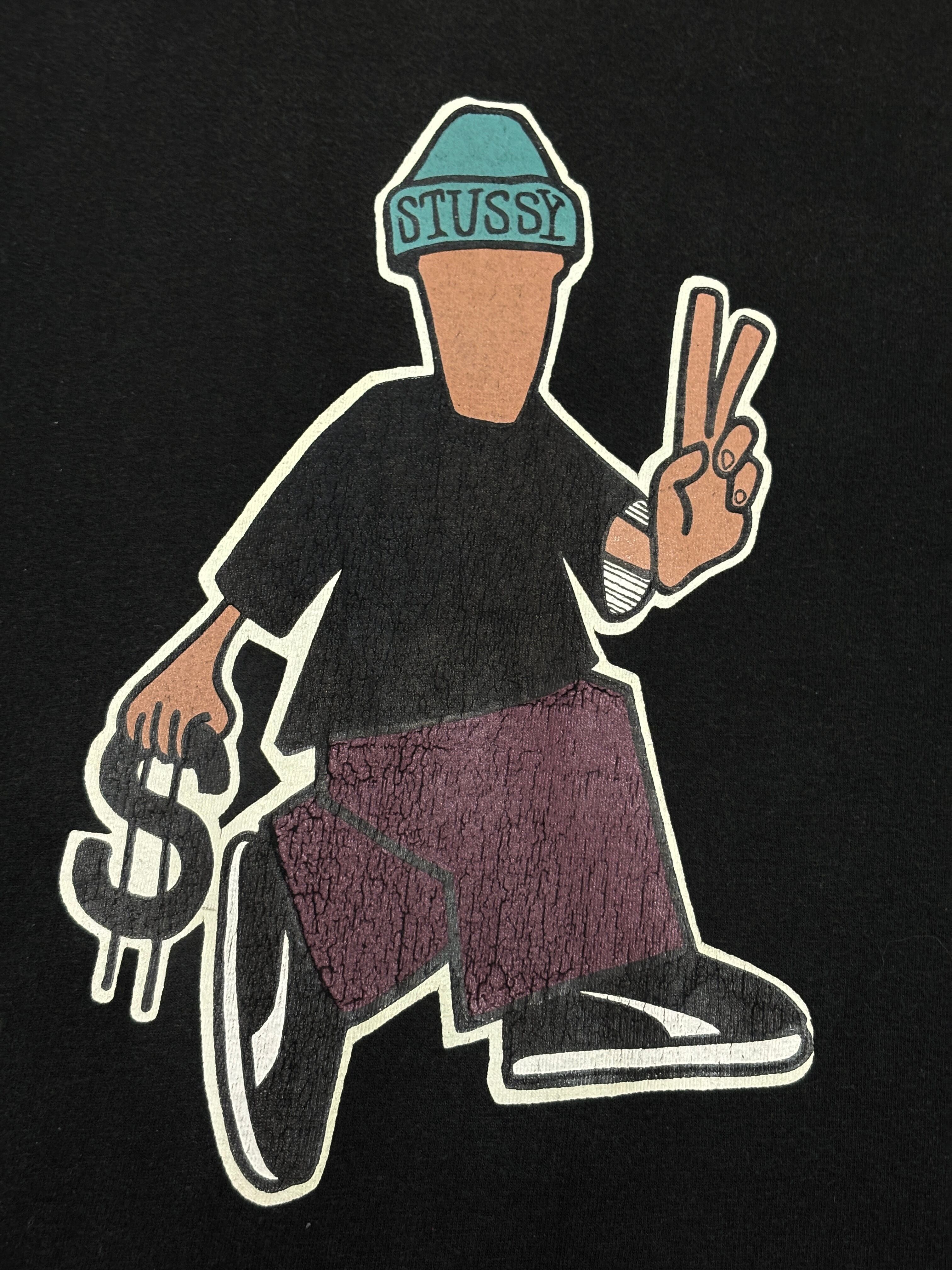 90～00s OLD STUSSY/Peace and Prosperity Tee/Designed in USA/M