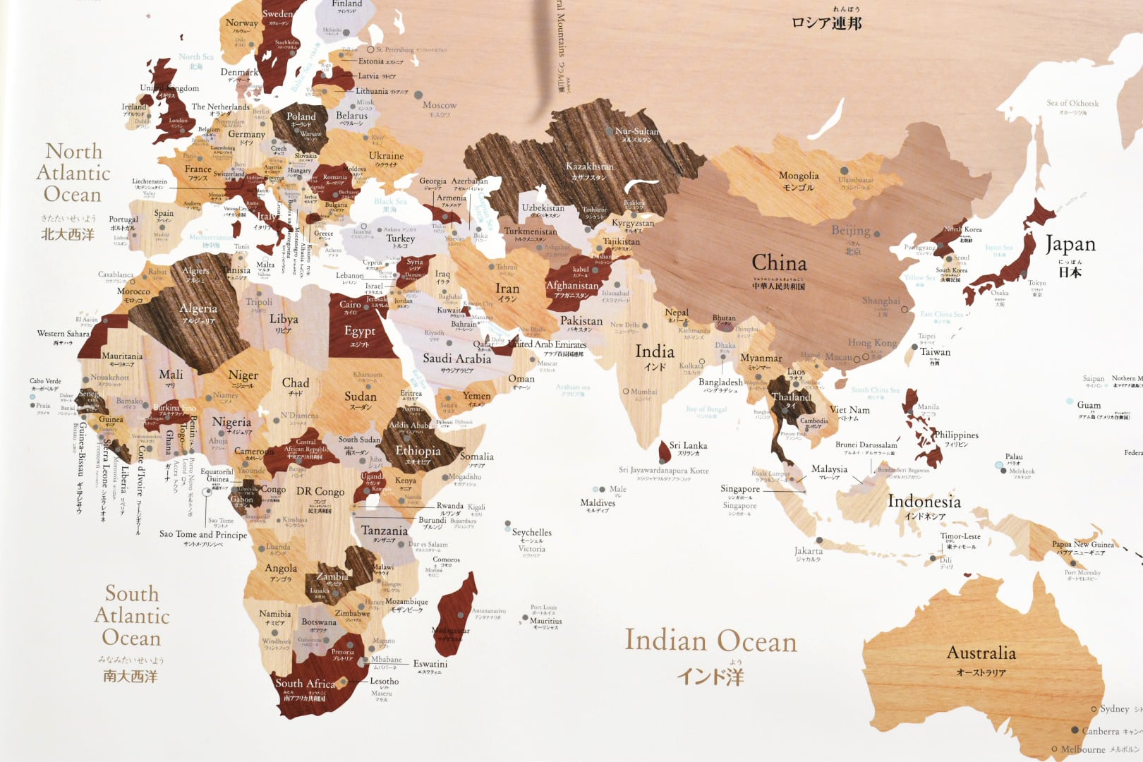 送料無料】特大 世界地図 ポスター A0サイズ 【英語＆日本語表記】日本