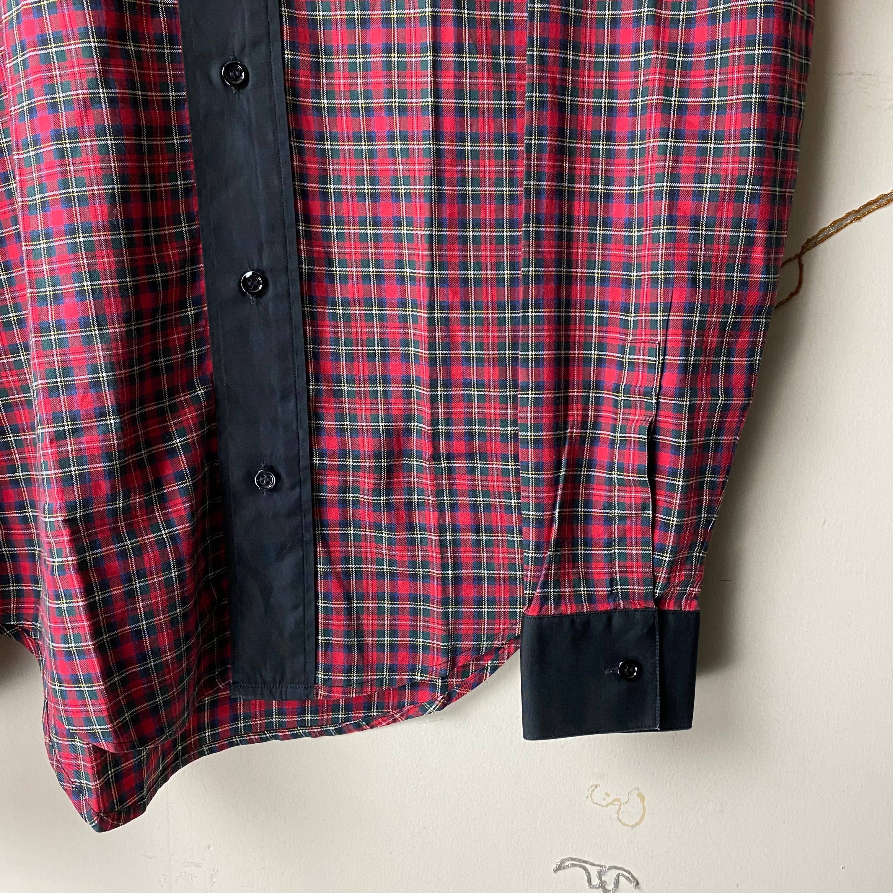 2005AW DIOR HOMME check pattern cleric shirt | NOIR ONLINE