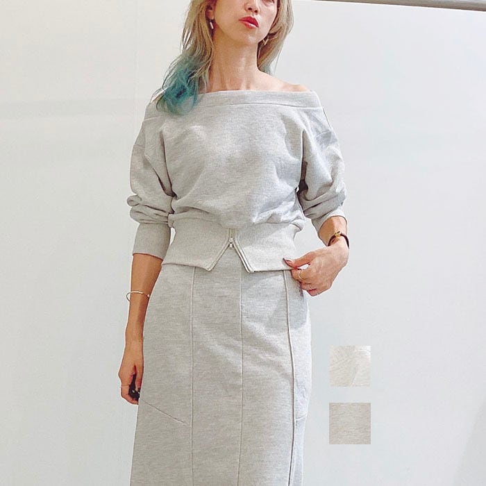 LAGUNAMOON ラグナムーン ウエストZIPラメスウェットプルオーバー