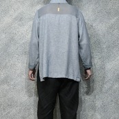 switching design sheer shirt