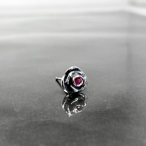 ROSE STUD with RUBY / ローズピアス・ルビー