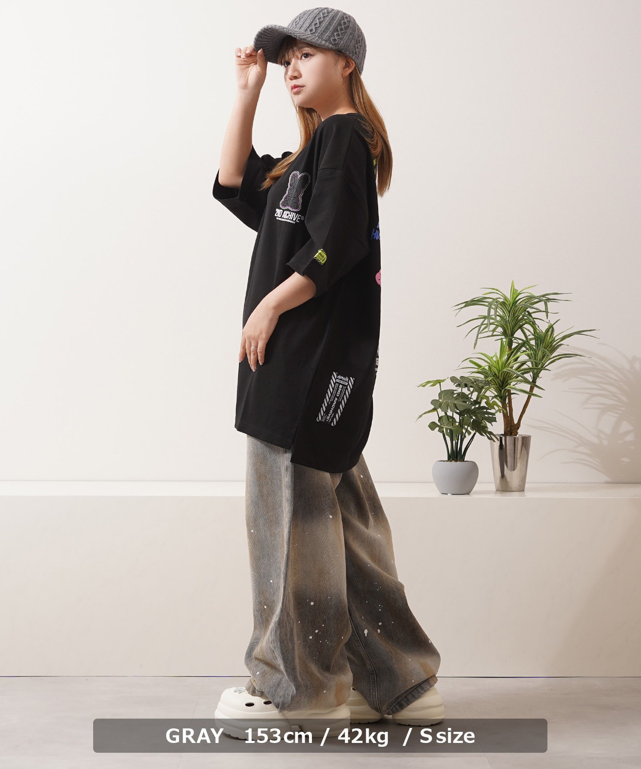 ◆ペインティング バレルレッグ ジーンズ◆gt-801052