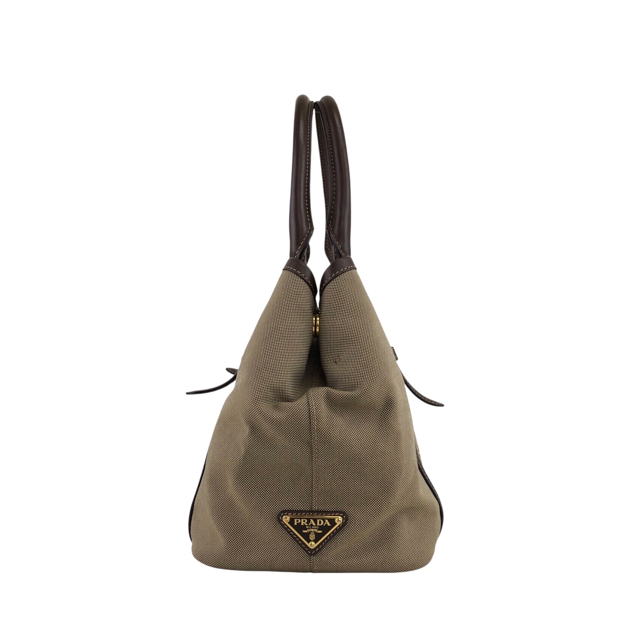 PRADA プラダ トートバッグ ブラウン ロゴ ジャガード vintage