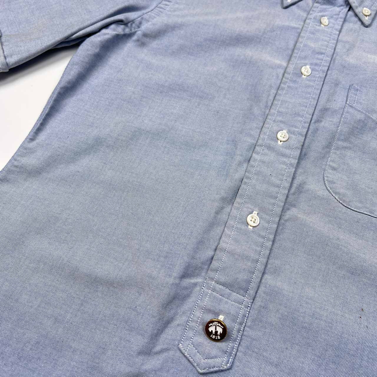 USA製 BLACK FLEECE Brooks Brothers ブラックフリース ブルックスブラザーズ オックスフォード 半袖シャツ /水色/金ボタン/米国製/訳有
