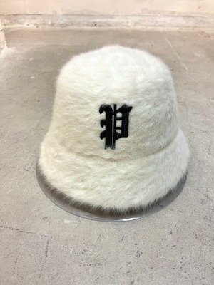 Old P Logo  Eco Fur Bermuda Hat   【WHT✖︎BLK】