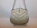 シルバービーズビィンテージバックsilver color bead vintage bag(made in Japan)(No66) 