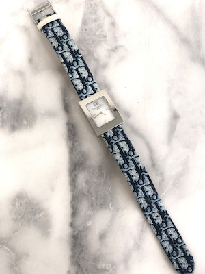 Christian Dior クリスチャン ディオール マリス 腕時計 シルバー×ブルー トロッター ラウンド vintage ヴィンテージ オールド mjjp4z