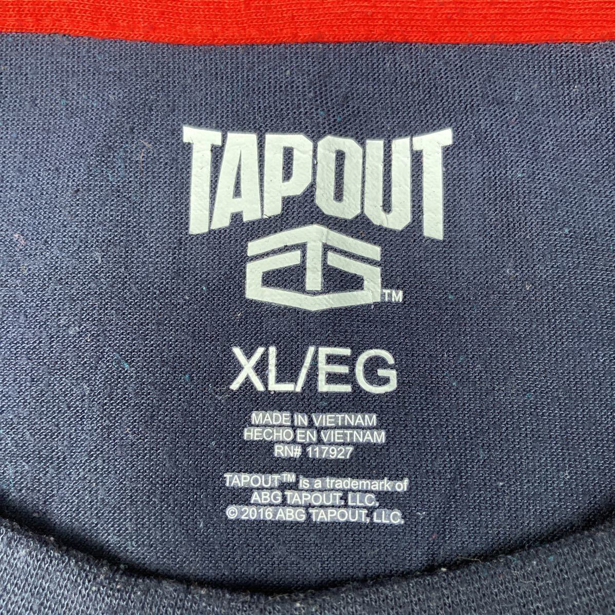 TAPOUT 半袖 プリント Tシャツ XL ネイビー レッド タップアウト