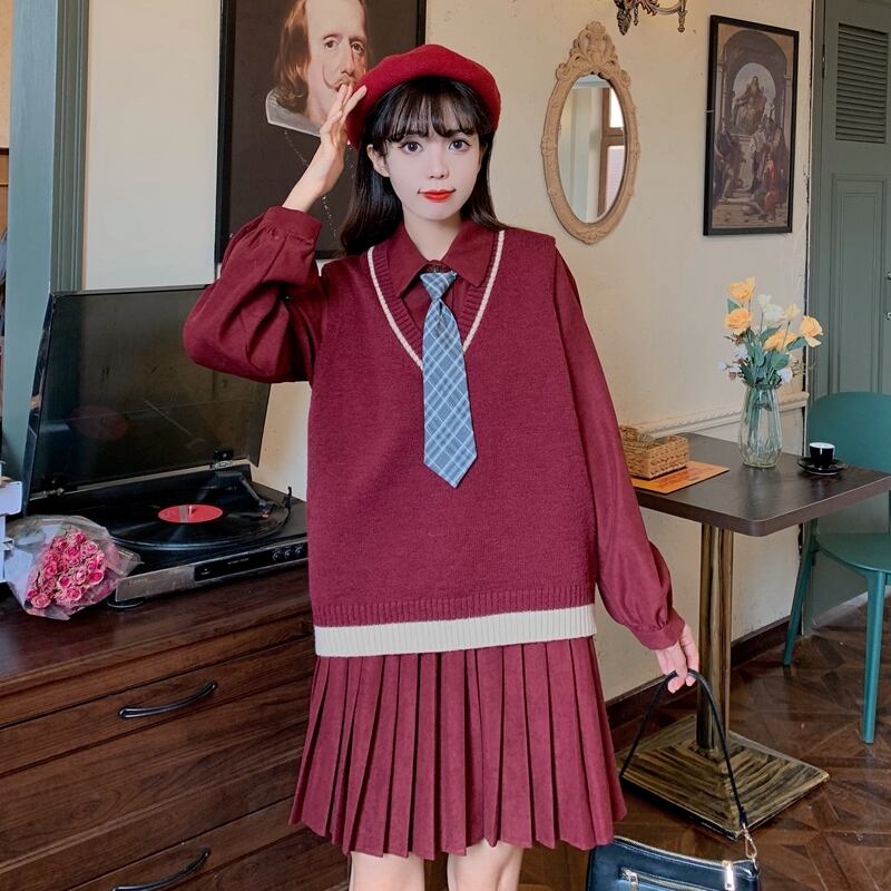 ウィンタースタイルプリーツドレス ニットジャケット 冬物 1号婦人25499725829