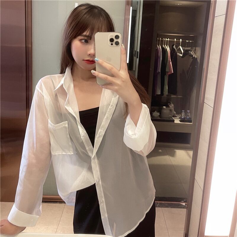 薄手レディースサマーシフォンシャツ ルーズカーディガンジャケット 夏物 YY-ファッション56816532309