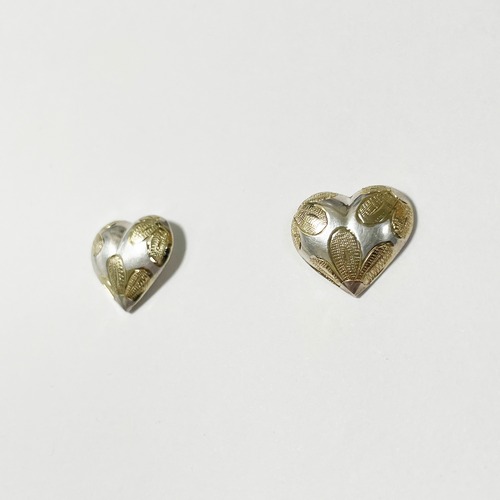Vintage Thai 925 Silver Heart Pirced Earrings