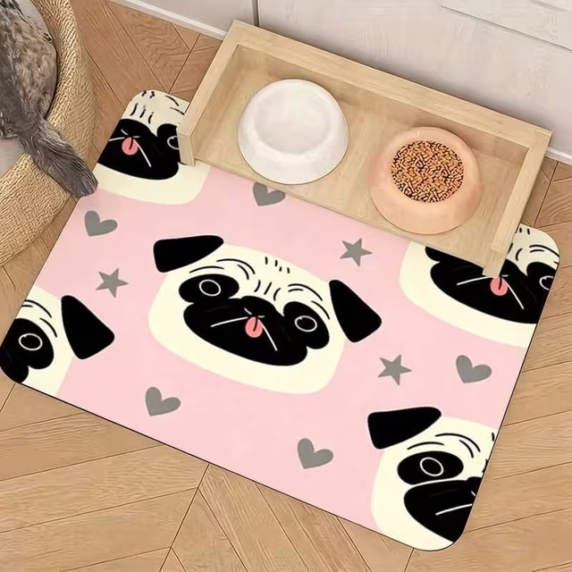 Dog mat  -pug pink-　　t-item-0522