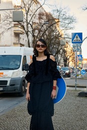 Organdie embroidery ribbon dress