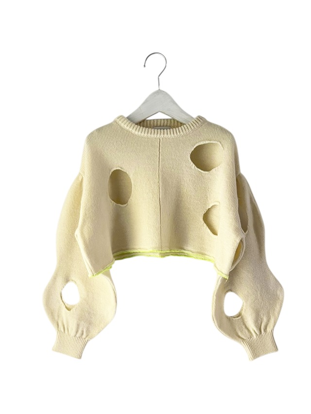 CHEESE KNIT PULLOVER col.IVORY / F2