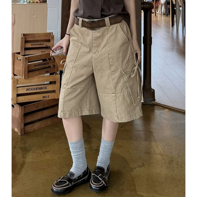 サイドリボンユーティリティカーゴショートパンツ 2col   R02476