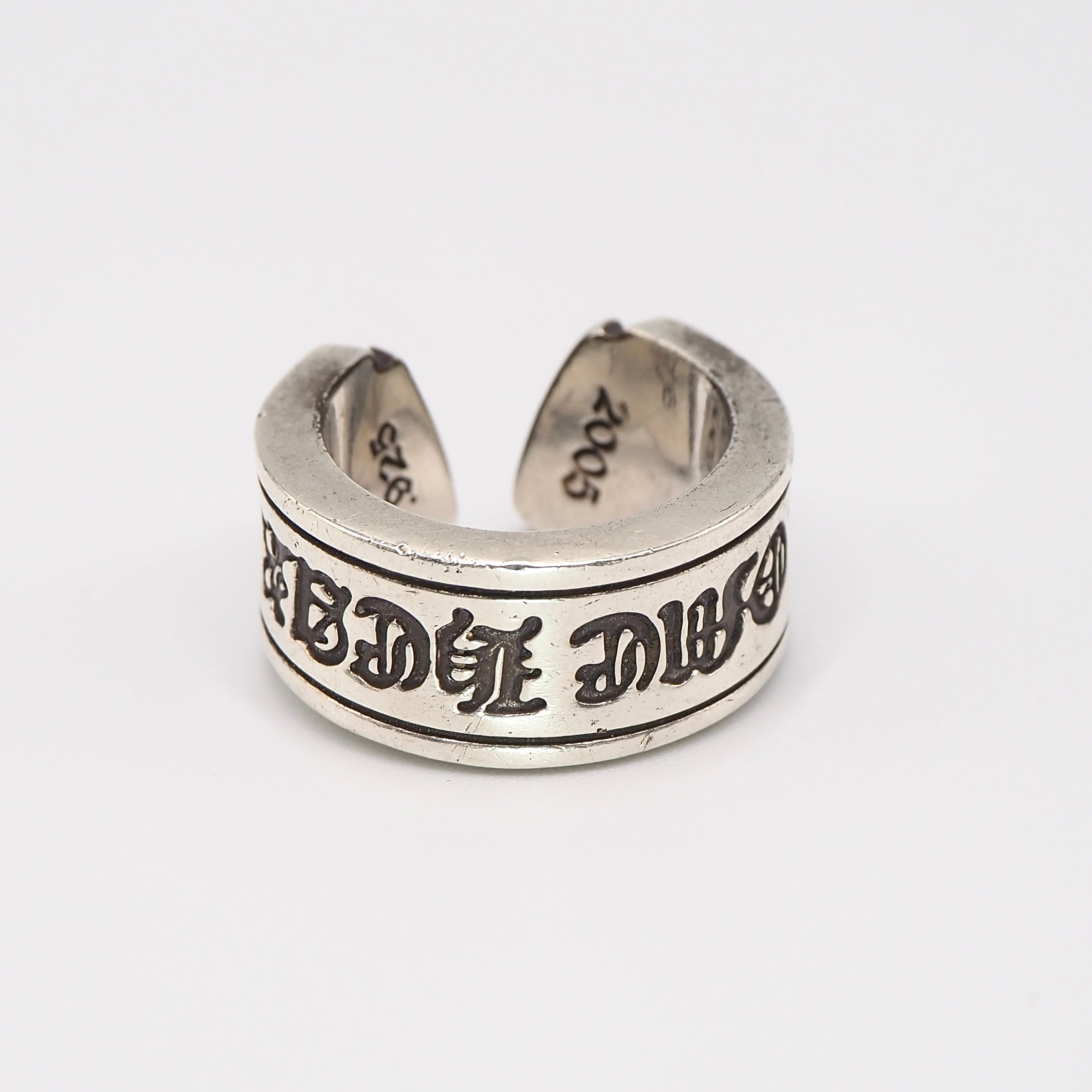 CHROME HEARTS 約20号 ラージスクロールラベル リング シルバー925 クロムハーツ インボイス付き