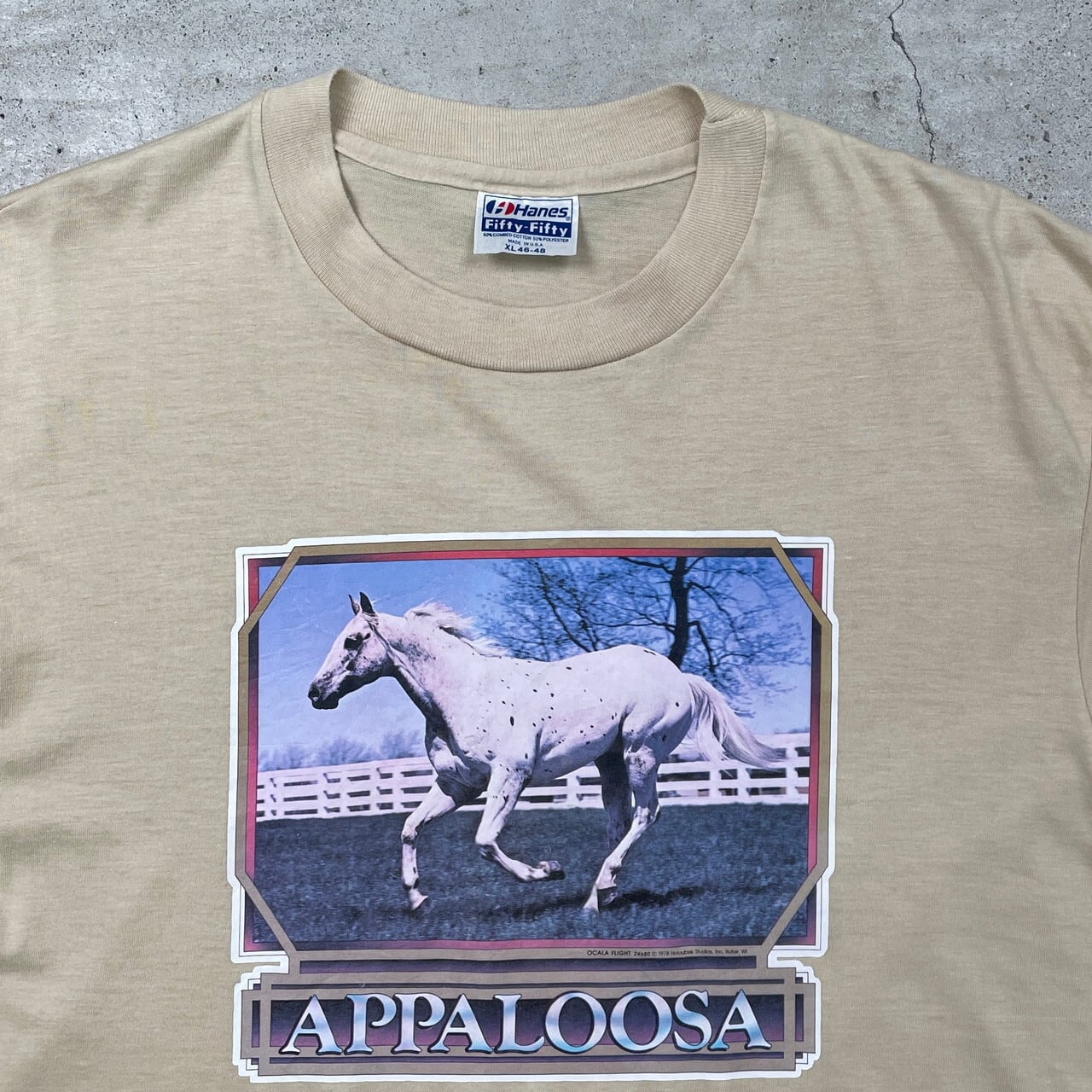 80年代 USA製 APPALOOSA 馬 フォトプリントTシャツ アニマル メンズXL