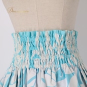 フラダンス 衣装 パウスカート ブルー系 ハワイアンプリント ティアレ柄 ハワイアン 植物柄 花柄 アロハ フラ ダンス レッスン 練習 かわいい おしゃれ さわやか 華やか シングルスカート フレア 軽やか ふんわり ホワイト系 水色 青 白 アウトドアイベント ハワイアンスタイル おしゃれコーデ キュート ガーリー 美シルエット 大人可愛い エレガント