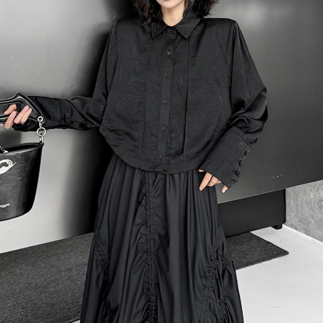 Textured Short-Length Shirt　H0177