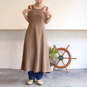 1990's Brown Simple Designed Dress