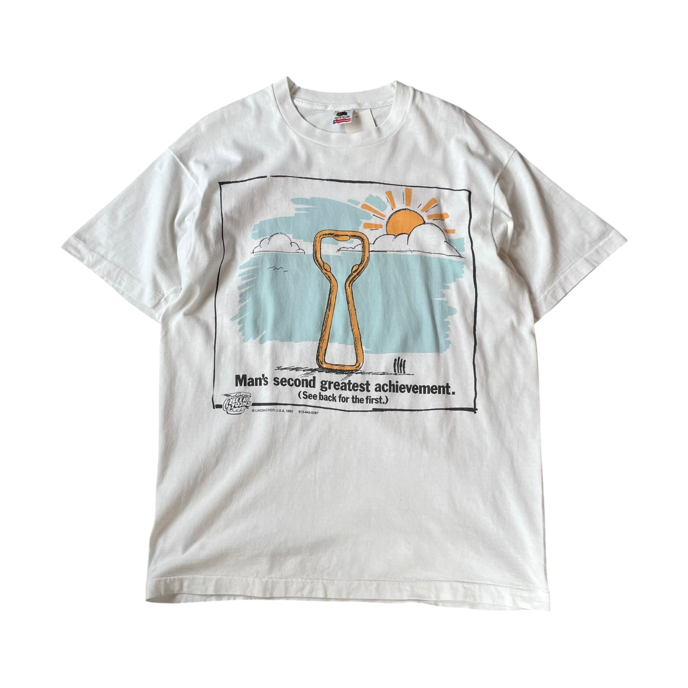Rare Design!! 1993s Budweiser Beer "Bottle Opener" T-shirt