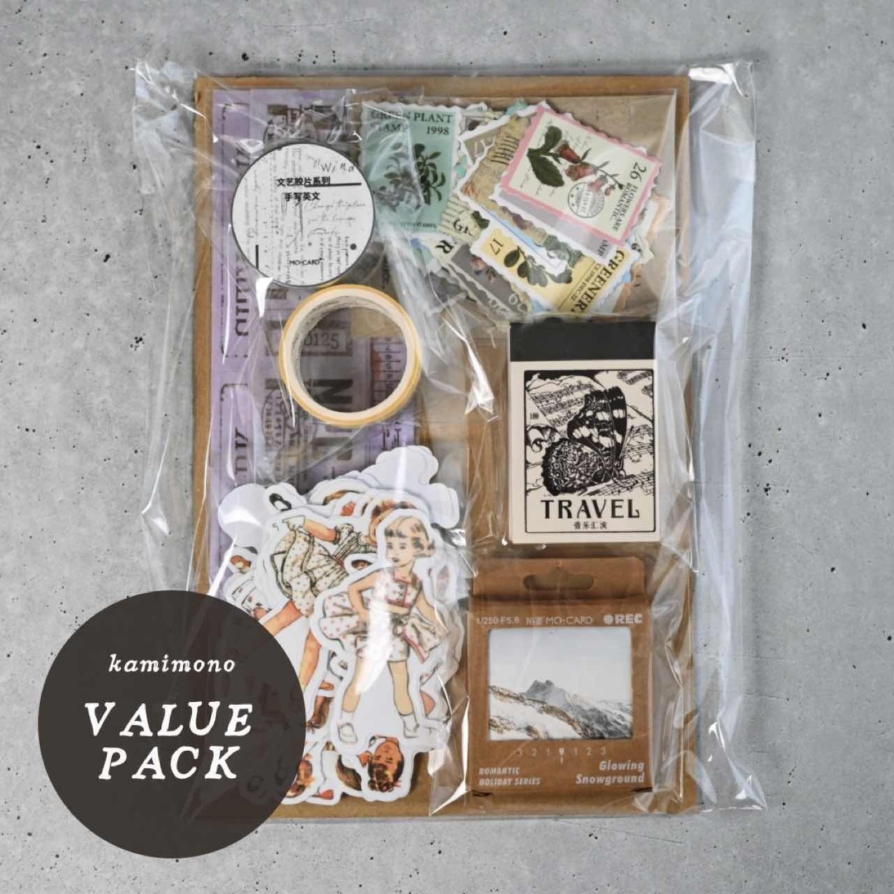 【 完売 】紙ものバリューパック VOYAGE|シール ヴィンテージカラー ステッカー 雑貨屋