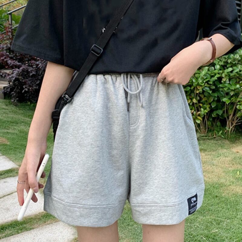 ショーツ サマー薄手レッドハイウェストウェストルーズパンツ 夏物 ブルマー YY-ファッション59742574541