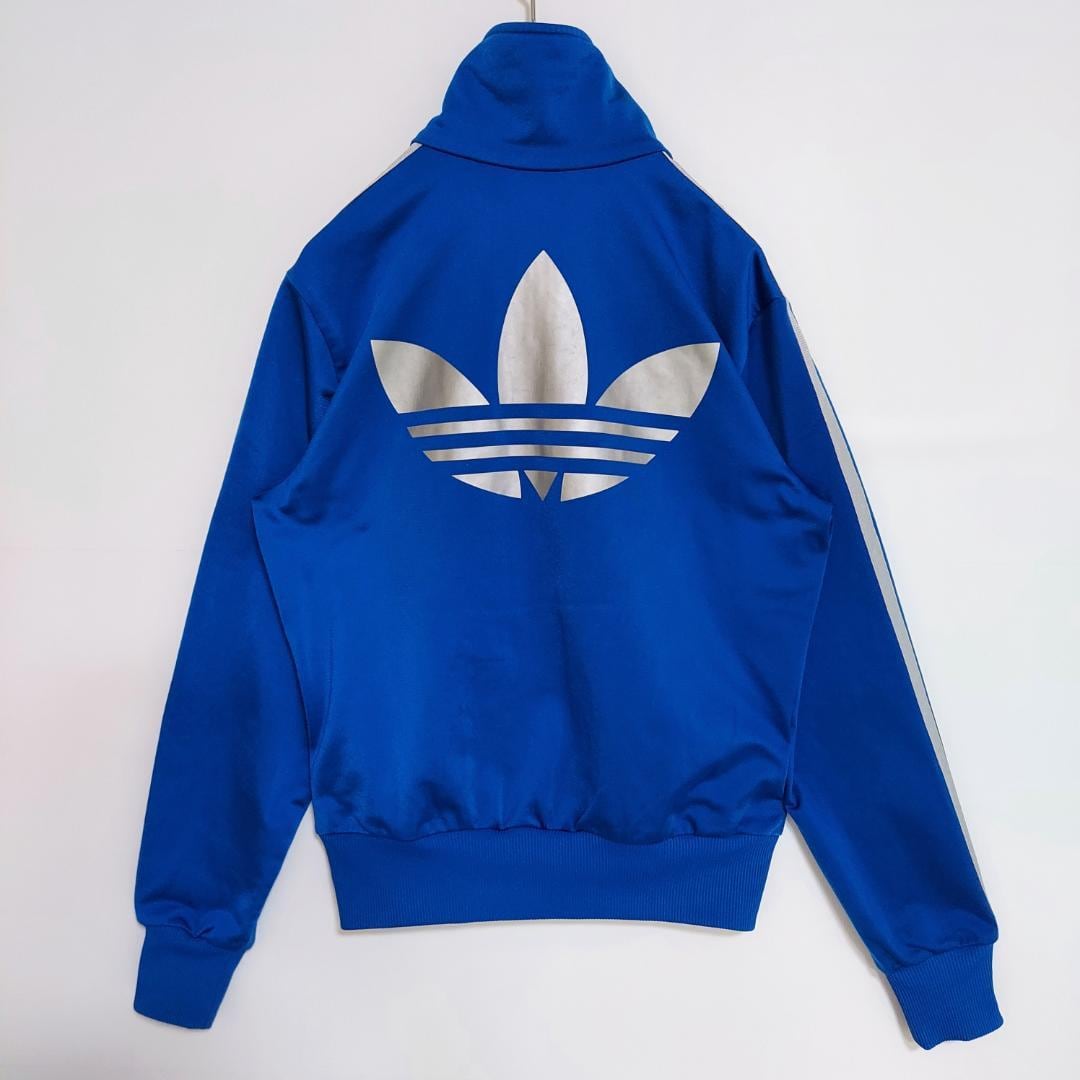 adidas アディダス トラックジャケット トレフォイル刺繍 M 青 