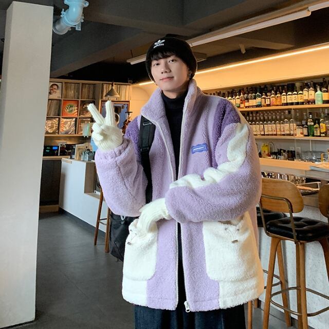 予約販売】ボアブルゾン アウター ハイネック 総ボア もこもこ