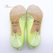 社交ダンス 衣装 スタンダード 22 1/2CM 靴 シューズ ケントダンス レディース グリーン系 黄緑 Kentdance 日本製 ヒール 舞台 イベント メッシュ 花柄 光沢 おしゃれ ダンス用シューズ フォーマル かわいい 女性用 ステージ用 発表会