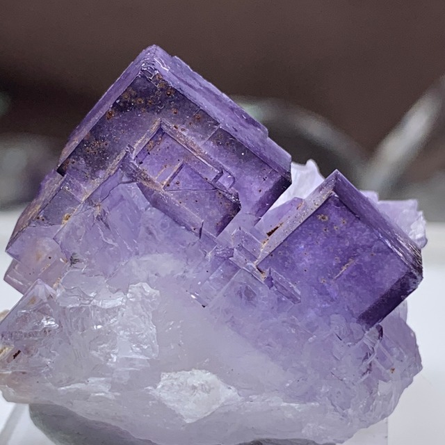 4.結晶美☆透明度あり☆パープルフローライト原石クラスター