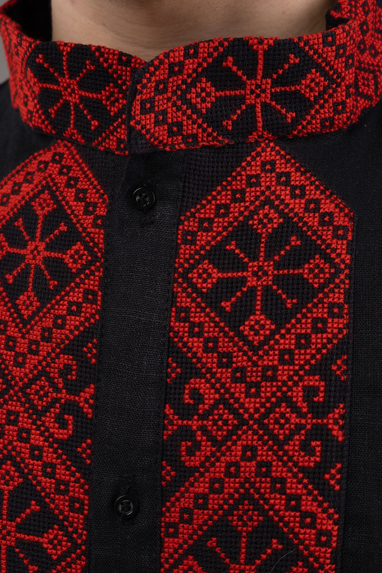 ウクライナ刺繍ヴィシヴァンカ　クロスステッチ手刺繍　L-XLサイズ　メンズ - 10