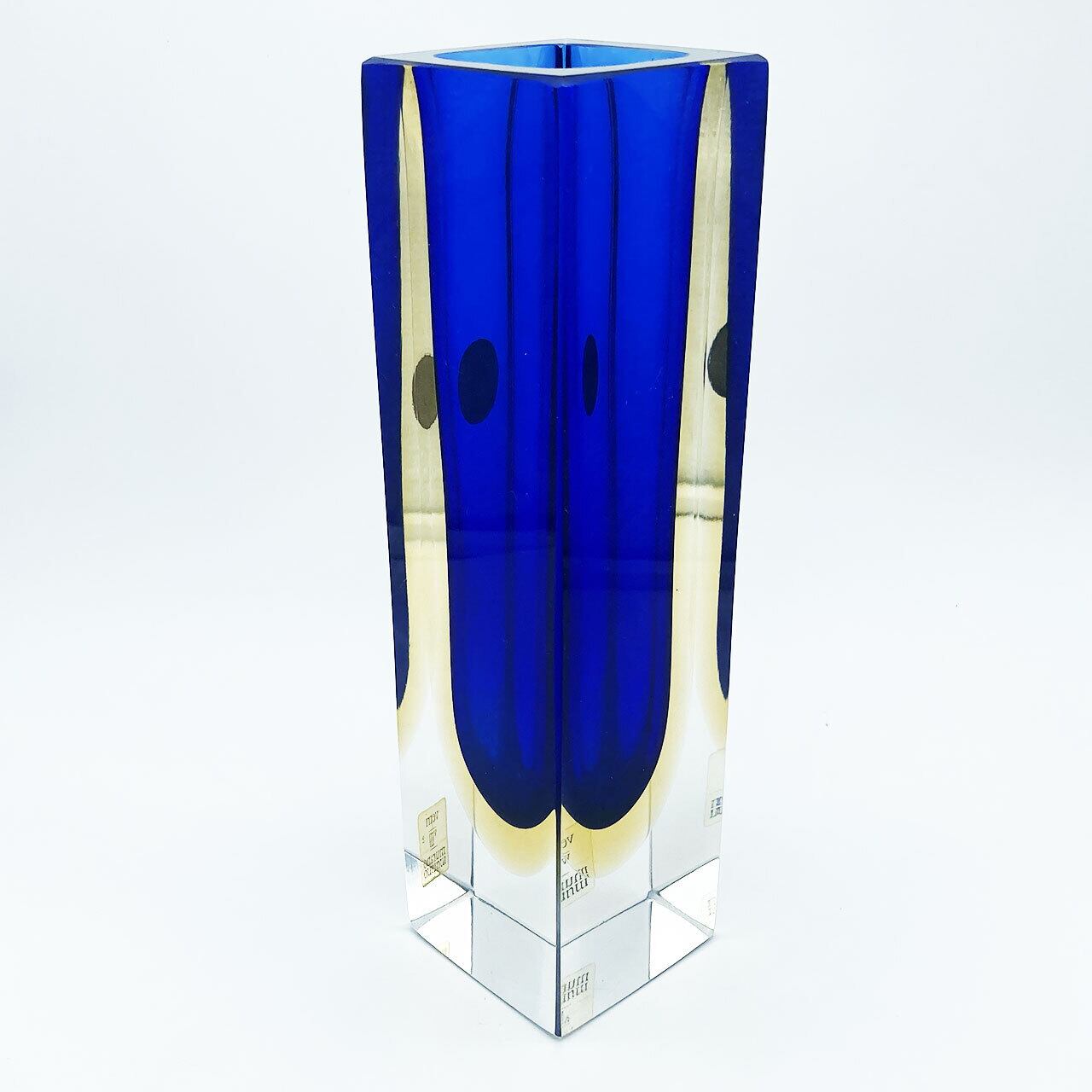 ヴェネチアガラス ムラノ イタリア vetri murano 花瓶 クリア ブルー
