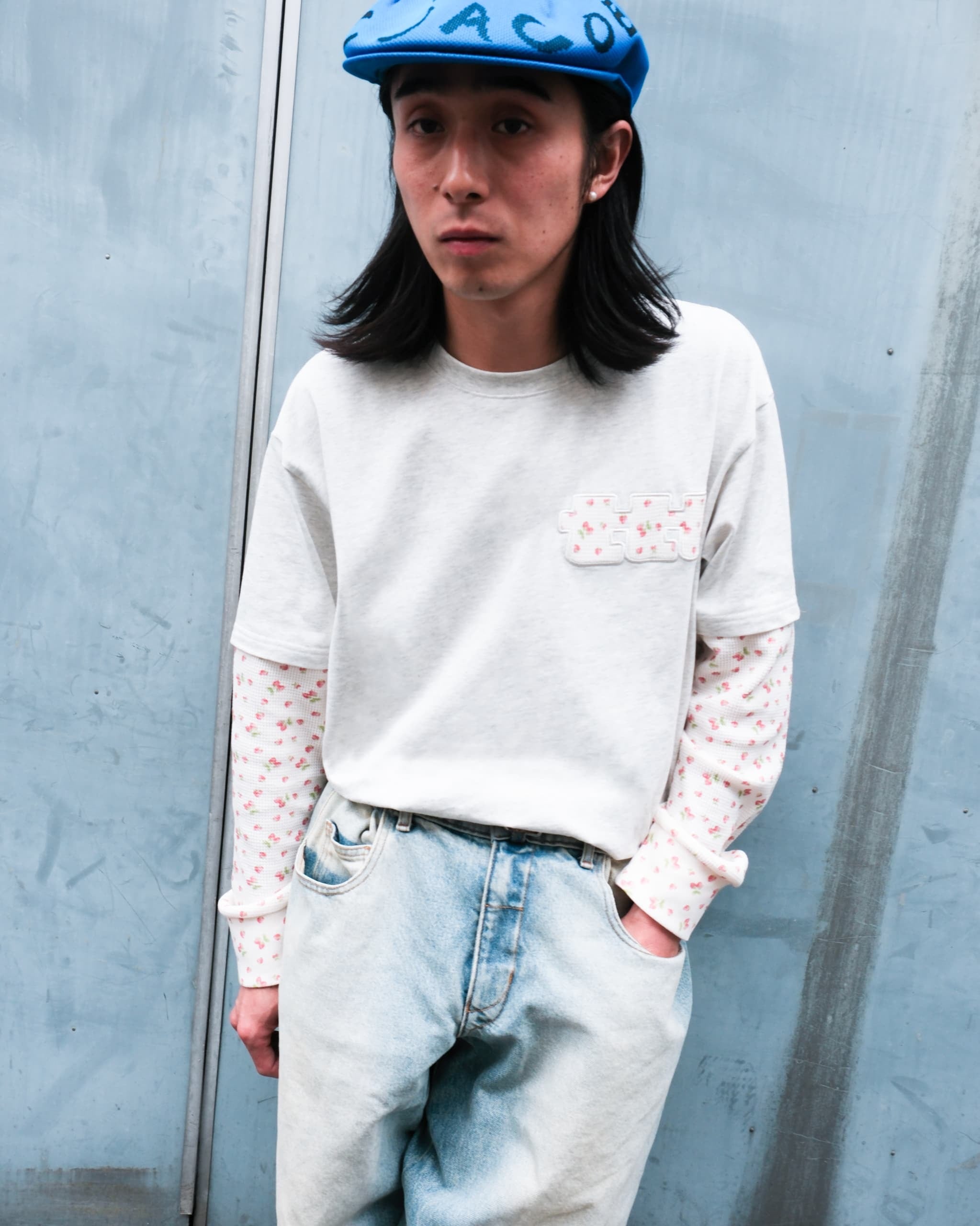受注販売》Fake layered fruits thermal long sleeve tee（GREY） | TTTMSW