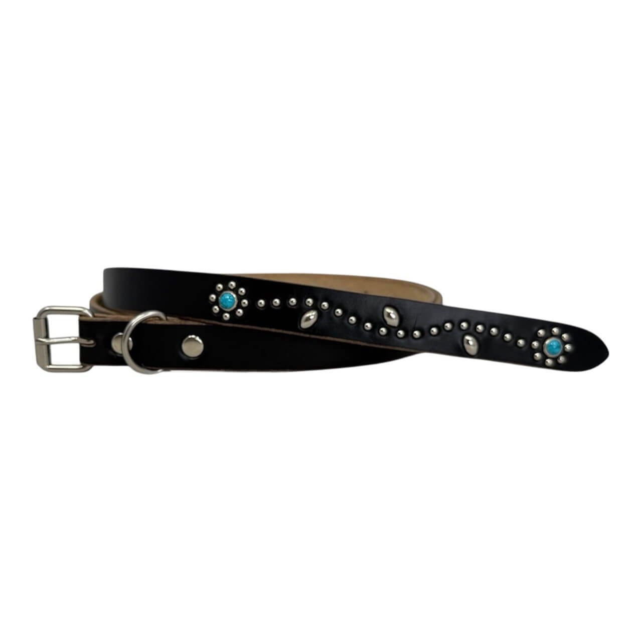 Re-ACT / Studs Flower Narrow Long Belt - スタッズ フラワー ナロー
