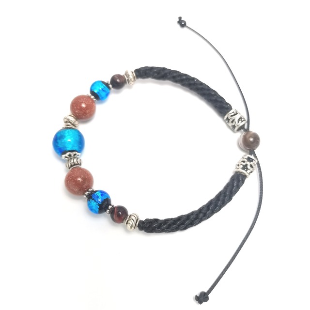 ホタルガラス × 金砂石 ブレスレット