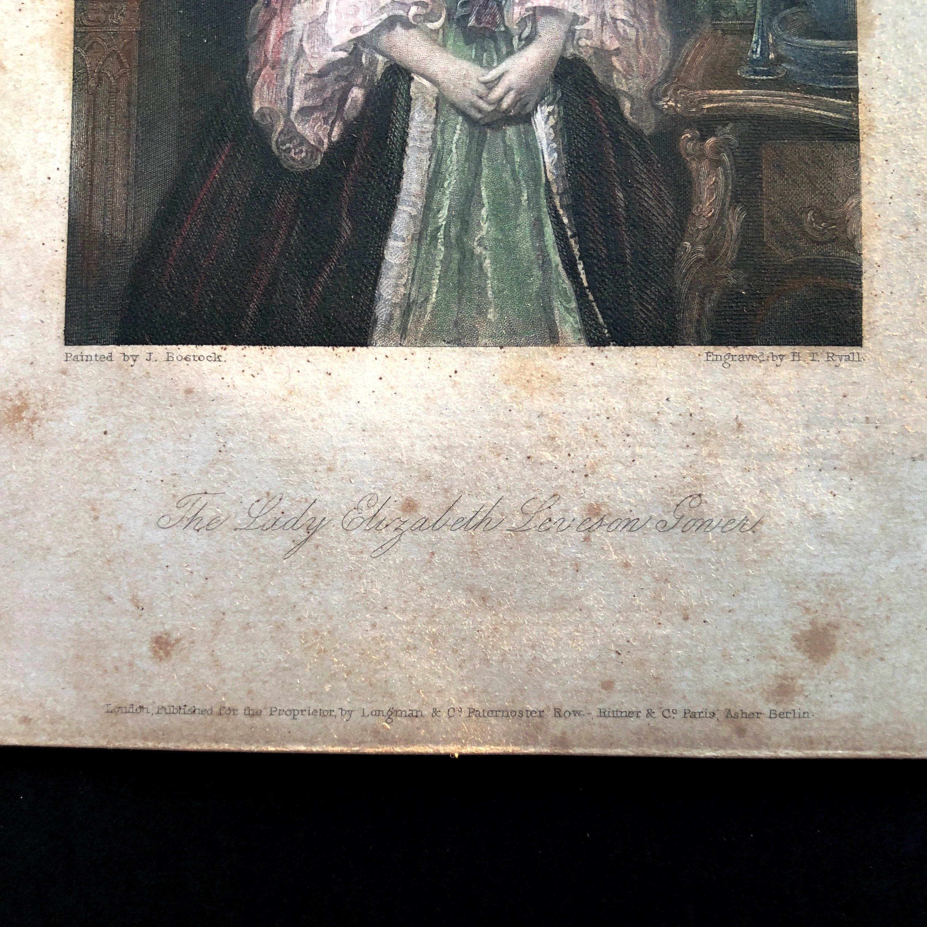 手彩色版画 「小さなレディ」 | メルキュール骨董店