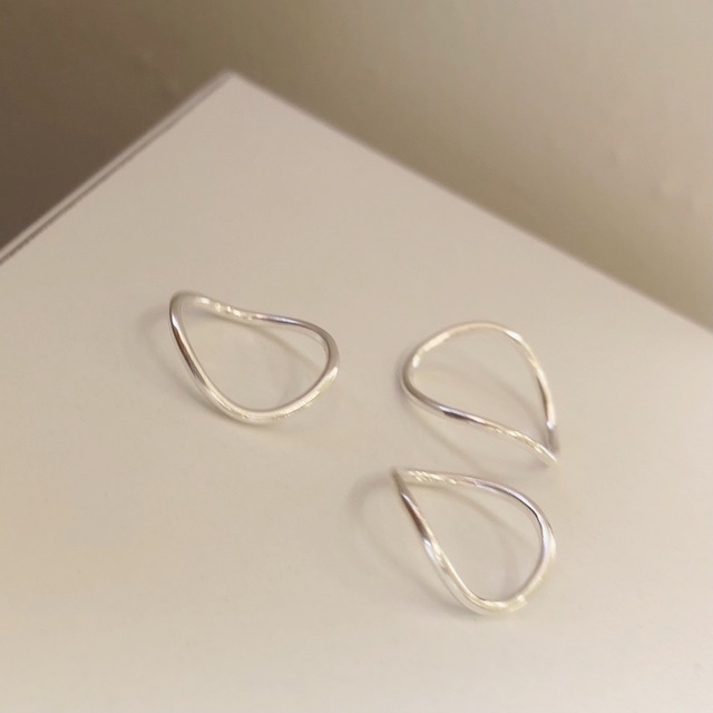 【予約販売】3点SET / silver925 delicate wave ring