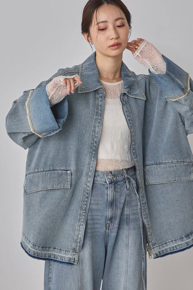 Denim Twill Midi Jacket デニムツイルミディジャケット Light Blue
