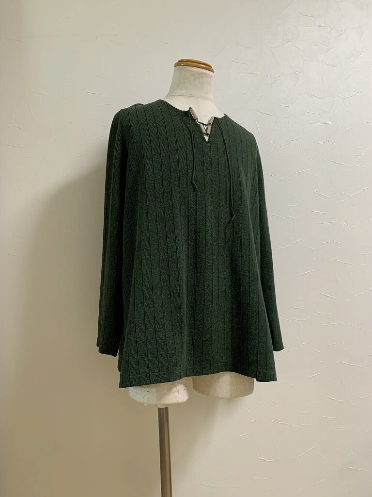 1980~90's Lace-Up Design Long Sleeve Cut and Sew