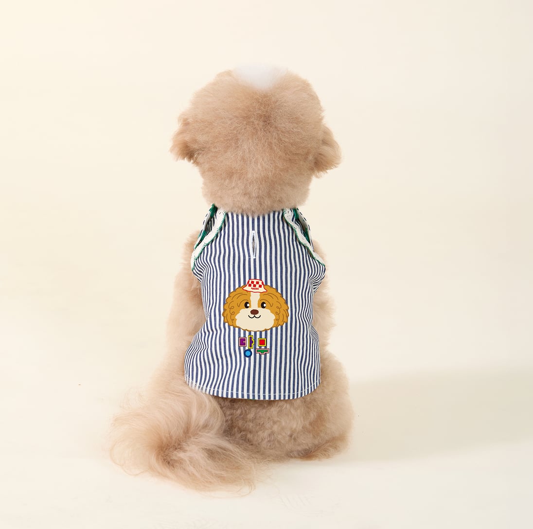 予約【4DOGS】MY NAME denim shirt (darkBlue)