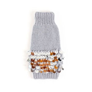 Gray mohair sweater with sequins