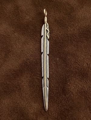 【Navajo】 Feather Pendant Top /JOE MACE　(12KGF / Sterling Silver)