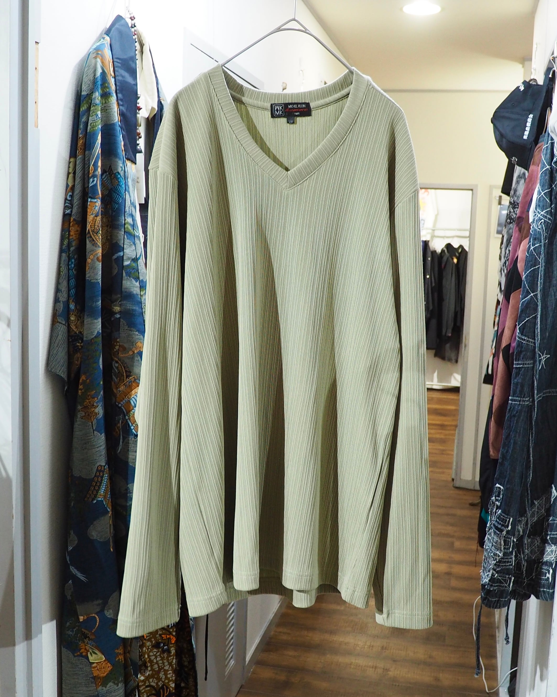 " MICHEL KLEIN HOMME " Pleats Design Long sleeve Tee