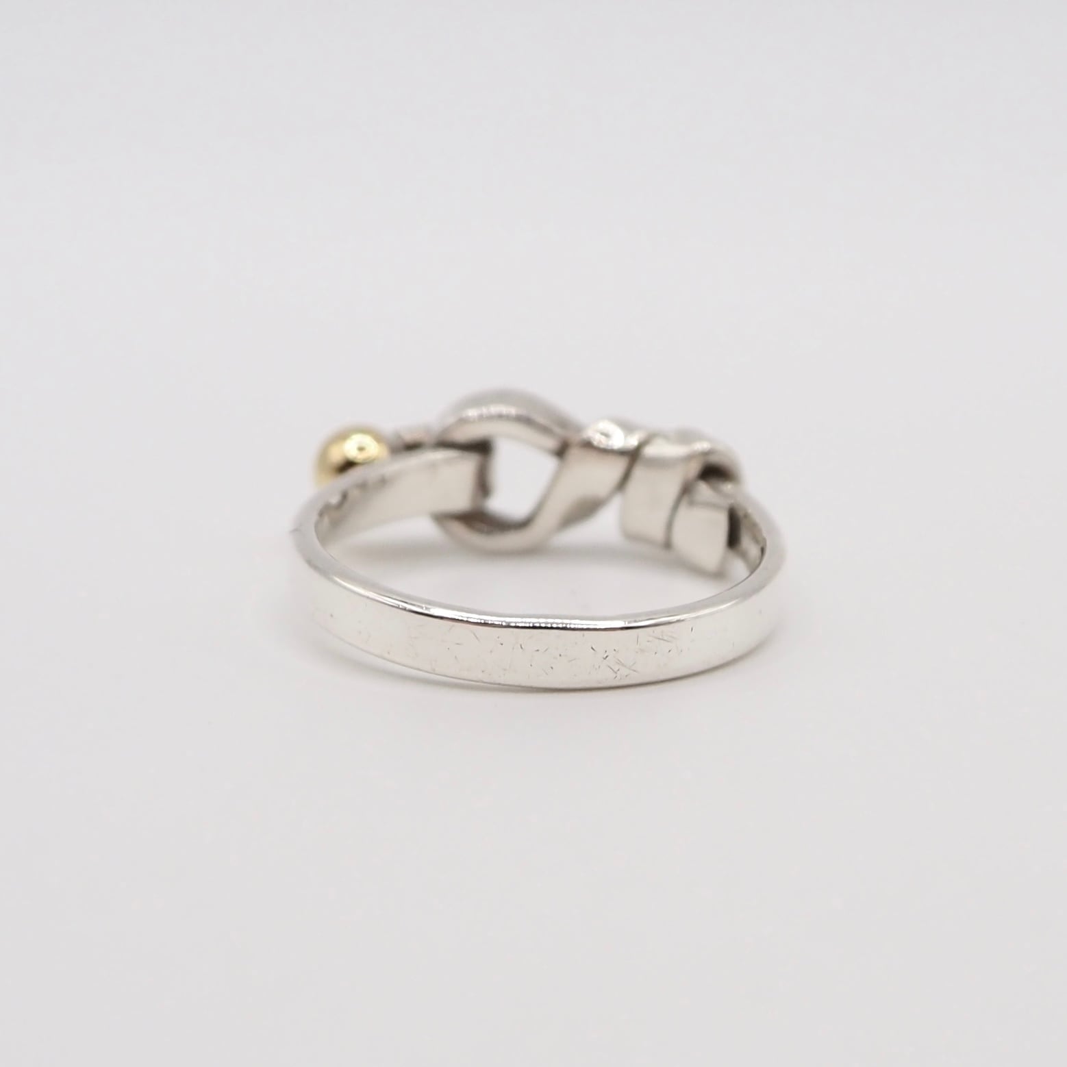Tiffany&Co. 約10.5号 フック&アイ コンビ リング シルバー925 K18