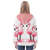 Women's All Over Print Zip Up Hoodie Heart 4362