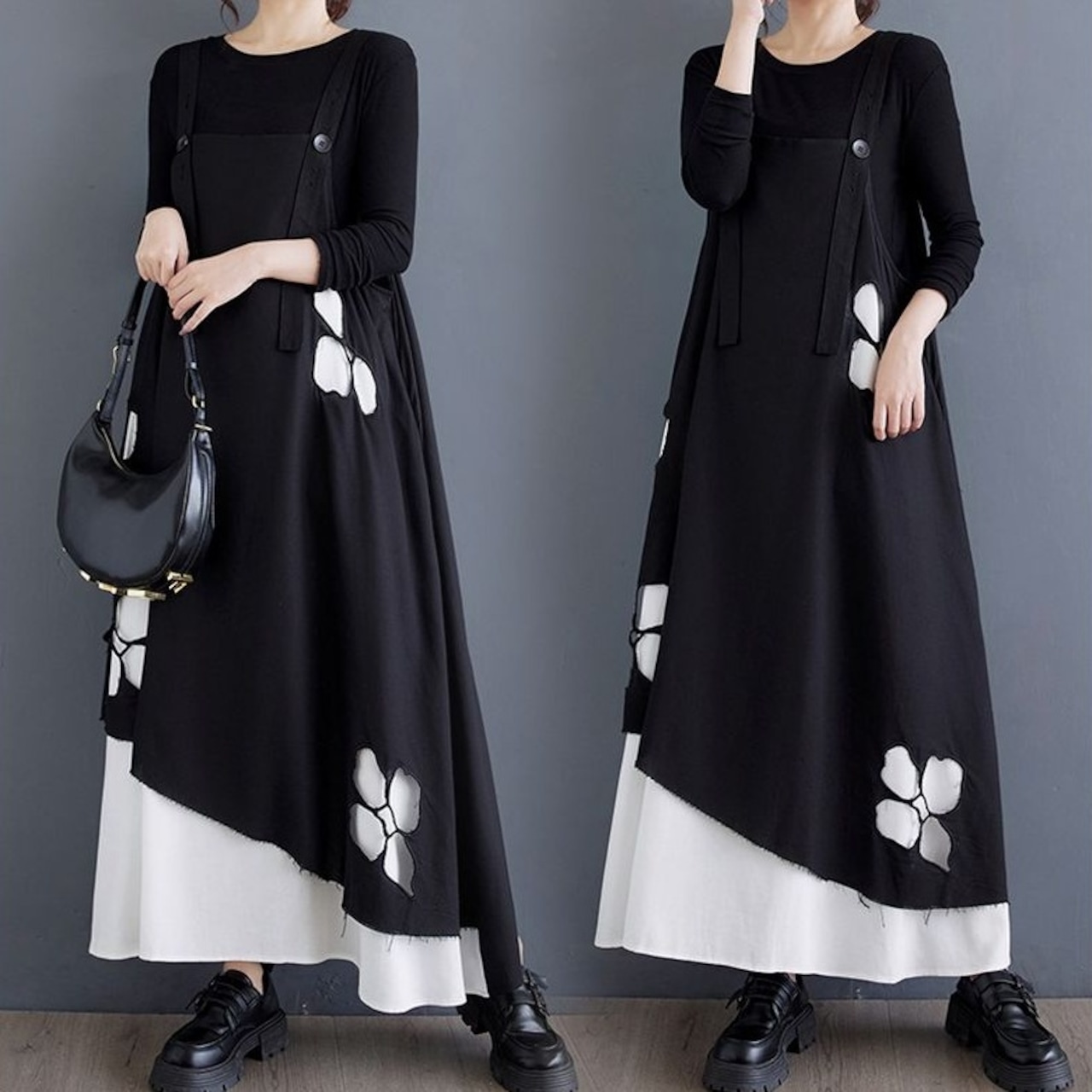 フラワー カットワークデザイン サロペット 00199