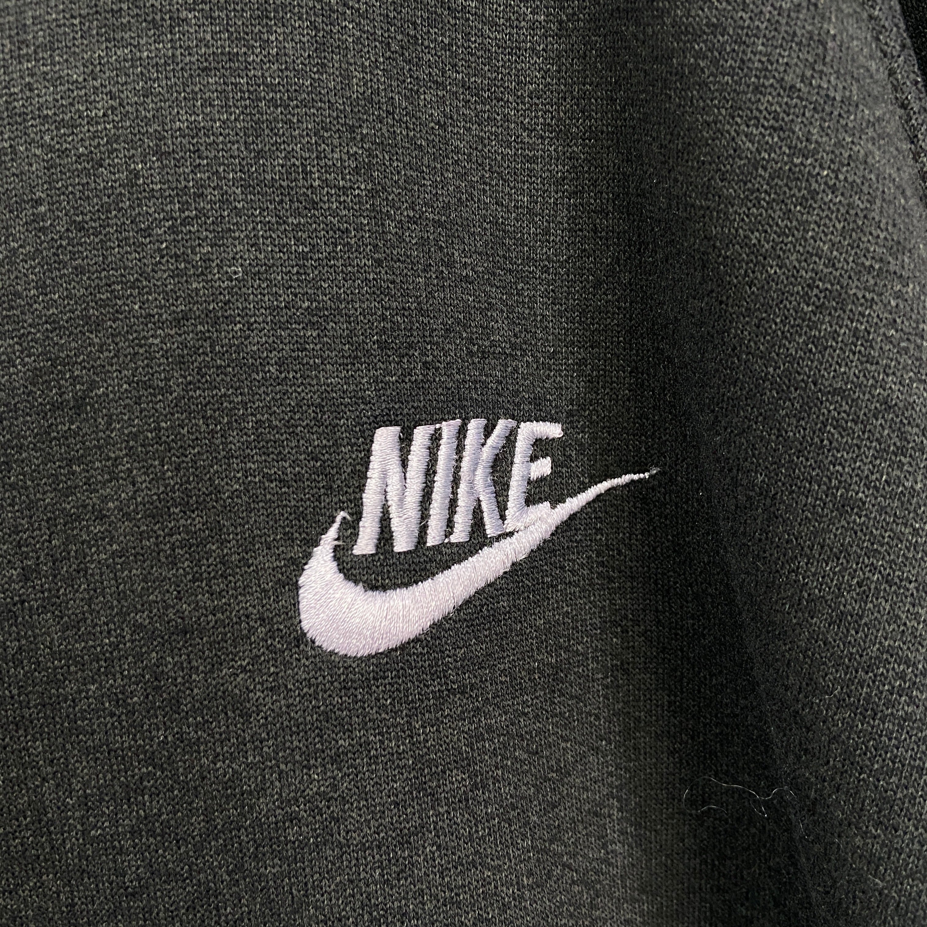 希少 80s NIKE ワンポイントロゴ刺繍スウェット 紺タグ ブラック XL 