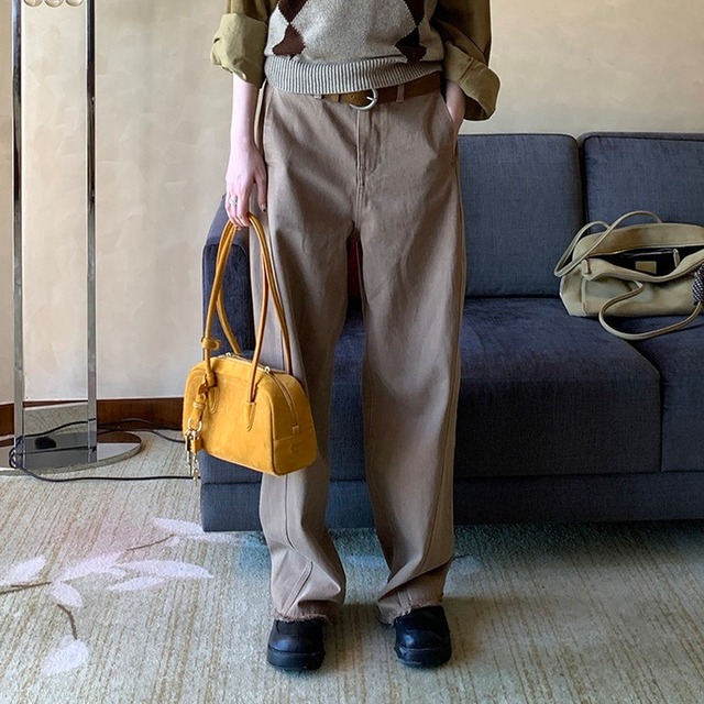 denim straight high-waist pants　2litr06162